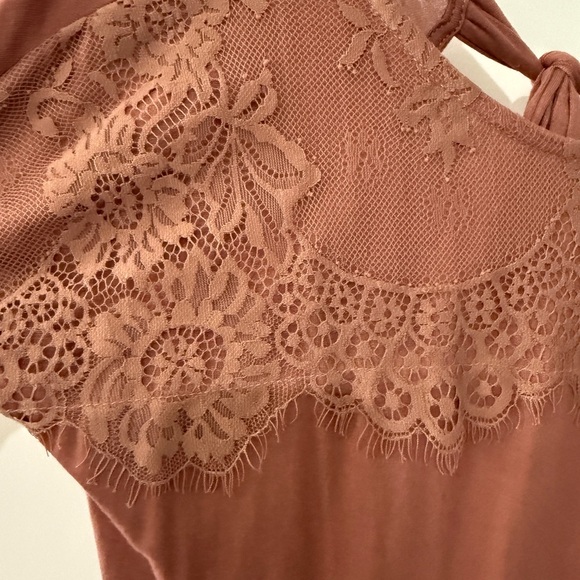 Daytrip Slub Boho Top Lace Detail, Open Twist-Back Y2K - Picture 3 of 6